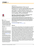 Mapping Quantitative Trait Loci of resistance to tomato spotted wilt virus and leaf spots in a recombinant inbred line population of peanut (Arachis hypogaea L.) from SunOleic 97R and NC94022