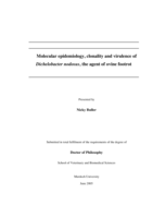 Molecular epidemiology, clonality and virulence of Dichelobacter nodosus, the agent of ovine footrot