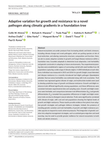 Adaptive variation for growth and resistance to a novel pathogen along climatic gradients in a foundation tree