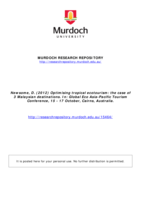 Optimising tropical ecotourism: the case of 3 Malaysian destinations