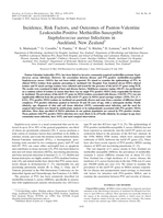 Incidence, risk factors, and outcomes of Panton-Valentine leukocidin-positive methicillin-susceptible staphylococcus aureus infections in Auckland, New Zealand