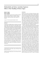 Mistletoebirds and xylose: Australian frugivores differ in their handling of dietary sugars