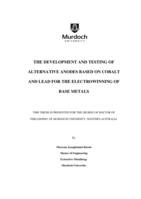 The development and testing of alternative anodes based on cobalt and lead for the electrowinning of base metals