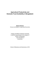 Agricultural productivity and domestic food availability in Bangladesh
