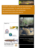 Ecology of aquatic fauna in the	Serpentine River in response to land use practices & recommendations for improving freshwater ecosystem health