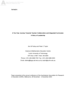 A ten-year journey towards teacher collaboration and integrated curriculum: A story of leadership
