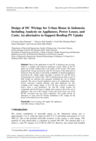 Design of DC Wirings for urban house in Indonesia including analysis on appliances, power losses, and costs: An alternative to Support Rooftop PV Uptake