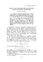 Strict local inclusion results between spaces of Fourier transforms