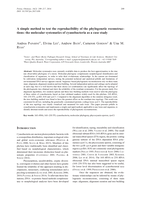 A simple method to test the reproducibility of the phylogenetic reconstructions: the molecular systematics of cyanobacteria as a case study