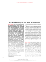 HLA-B*1502 Screening and toxic effects of carbamazepine