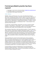 Postpsychiatry: Current psychiatric practice has been exposed