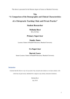 A comparison of the demographic and clinical characteristics of a chiropractic teaching clinic and private practice