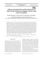 Effects of tourist boats on the behaviour of Indo-Pacific bottlenose dolphins off the south coast of Zanzibar