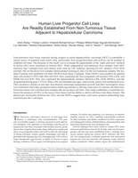 Human liver progenitor cell lines are readily established from Non-tumorous tissue adjacent to hepatocellular carcinoma