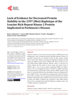 Lack of evidence for decreased protein stability in the 2397 (Met) haplotype of the leucine rich repeat kinase 2 protein implicated in Parkinson’s disease