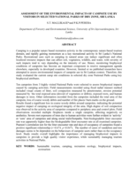 Assessment of the environmental impact of campsite use by visitors in selected national parks of dry zone Sri Lanka