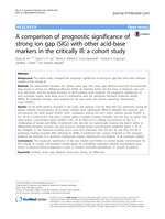 A comparison of prognostic significance of strong ion gap (SIG) with other acid-base markers in the critically ill: a cohort study