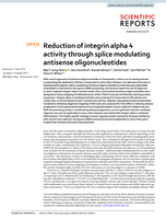 Reduction of integrin alpha 4 activity through splice modulating antisense oligonucleotides