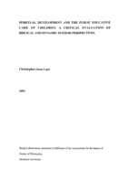 Spiritual development and the public educative care of children: a critical evaluation of biblical and dynamic systems perspectives