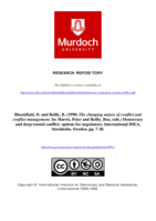 The changing nature of conflict and conflict management