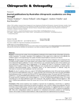 Journal publications by Australian chiropractic academics: Are they enough?