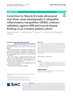 Correction to: Muscle B mode ultrasound and shear-wave elastography in idiopathic inflammatory myopathies (SWIM): criterion validation against MRI and muscle biopsy findings in an incident patient cohort