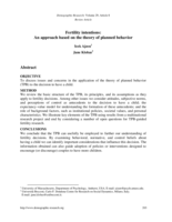 Fertility intentions: An approach based on the theory of planned behavior