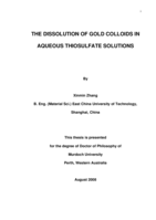The dissolution of gold colloids in aqueous thiosulfate solutions