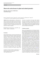 Discoveries and advances in plant and animal genomics