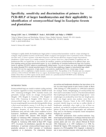 Specificity, sensitivity and discrimination of primers for PCR-RFLP of larger basidiomycetes and their applicability to identification of ectomycorrhizal fungi in Eucalyptus forests and plantations