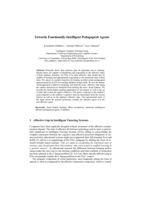 Towards Emotionally-Intelligent Pedagogical Agents
