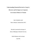 Understanding financial derivatives usage by directors and its impact on corporate governance policies in Vietnam