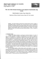 The role of the formant intensity in the analysis of emotionally sung vowels