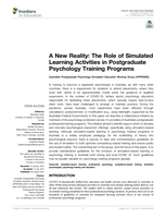 A new reality: The role of simulated learning activities in postgraduate psychology training programs