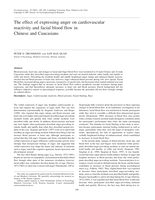 The effect of expressing anger on cardiovascular reactivity and facial blood flow in Chinese and Caucasians