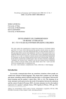 Development of comprehension of ironic utterances in 3- to 9-year-old Finnish-speaking children