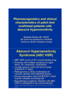 Pharmacogenetics and clinical characteristics of patch test confirmed patients with Abacavir hypersensitivity