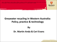 Greywater recycling in Western Australia: Policy, practice and technologies