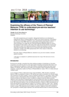 Examining the efficacy of the theory of planned behavior (TPB) to understand pre-service teachers' intention to use technology