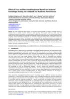 Effect of trust and perceived reciprocal benefit on students' knowledge sharing via Facebook and academic performance