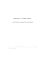 Liberating the disabled identity: a coalition of subjugated knowledges
