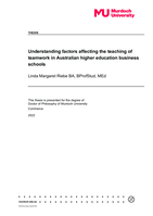 Understanding factors affecting the teaching of teamwork in Australian higher education business schools