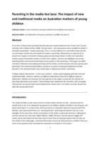 Parenting in the media fast lane: The impact of new and traditional media on Australian mothers of young children