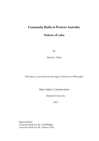 Community radio in Western Australia: Notions of value