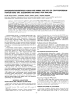 Differentiation between human and animal isolates of Cryptosporidium parvum using rDNA sequencing and direct PCR analysis