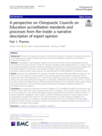 A perspective on Chiropractic Councils on Education accreditation standards and processes from the inside: A narrative description of expert opinion, part 1: Themes