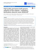 High-quality permanent draft genome sequence of the Lebeckia - nodulating Burkholderia dilworthii strain WSM3556T