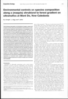 Environmental controls on species composition along a (maquis) shrubland to forest gradient on ultramafics at Mont Do, New Caledonia