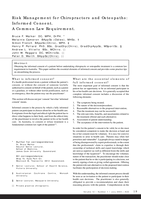 Risk management for chiropractors and osteopaths: informed consent. A common law requirement.