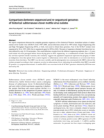 Comparisons between sequenced and re-sequenced genomes of historical subterranean clover mottle virus isolates